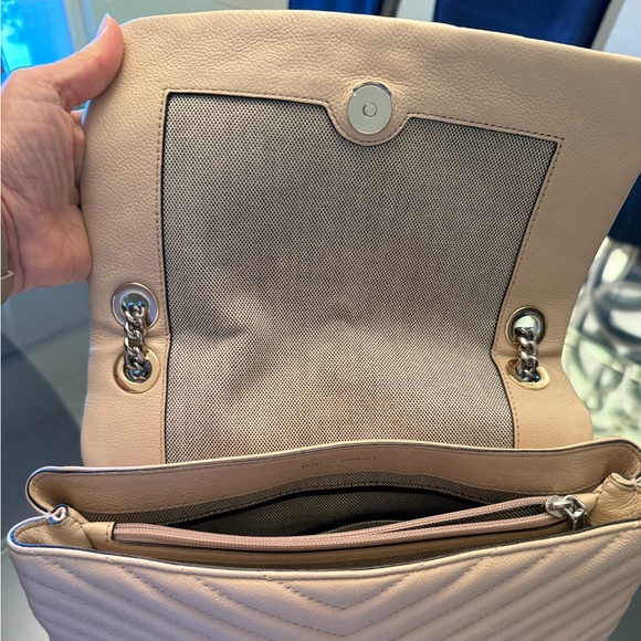 Cream Rebecca Minkoff Edie Flap Shoulder Bag with Chevron Stitching - Picture 16 of 16